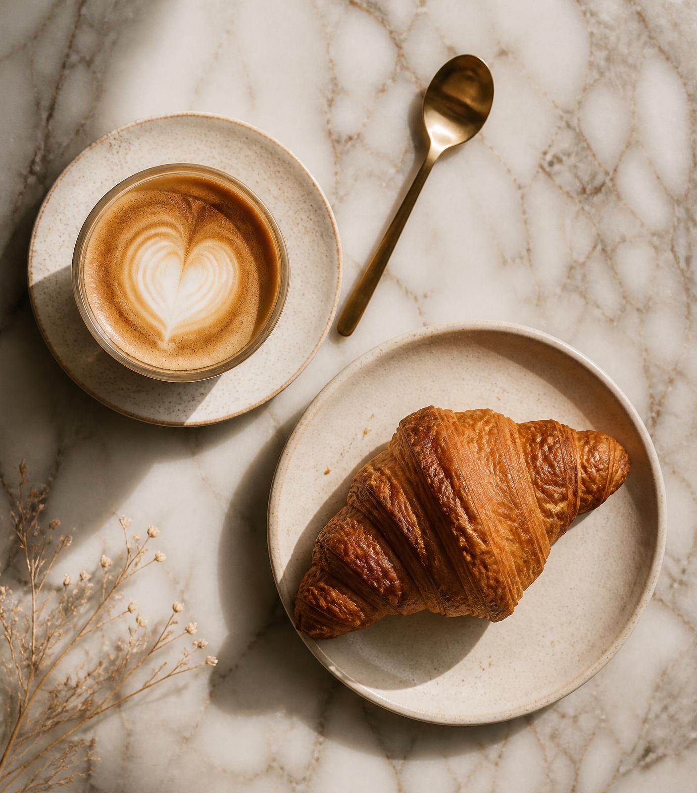 Cappuccino und Croissant